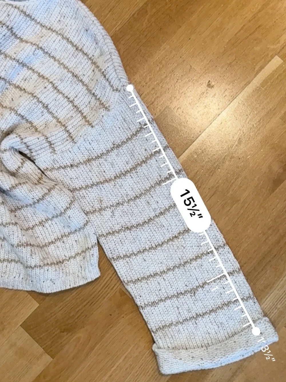 Blu Pepper Cream Sweater with Tan Stripes - Picture 8 of 8